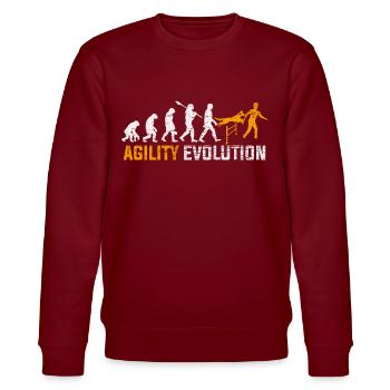 Agility Dog Sport Evolution Gift - Stanley/Stella CHANGER Unisex Organic Sweatshirt - burgundy - Front - Nik (191cm) & Marisol (170cm)