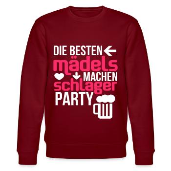 Schlager Schlagerparty Schlagernacht Schlagermusik - Stanley/Stella Unisex Bio-Sweatshirt CHANGER  - Burgunderrot - Vorne - Nik (191cm) & Marisol (170cm)