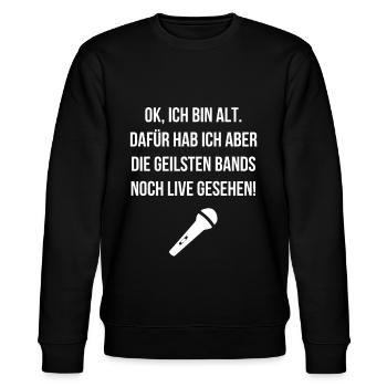 Festival Shirt 80er 90er Konzert T-Shirt - Stanley/Stella Unisex Bio-Sweatshirt CHANGER  - Schwarz - Vorne - Nik (191cm) & Marisol (170cm)