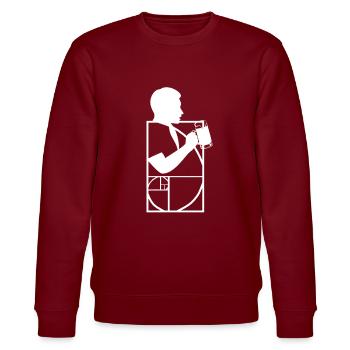 Goldener Schnitt Biertrinker Lustig Geometrie - Stanley/Stella Unisex Bio-Sweatshirt CHANGER  - Burgunderrot - Vorne - Nik (191cm) & Marisol (170cm)