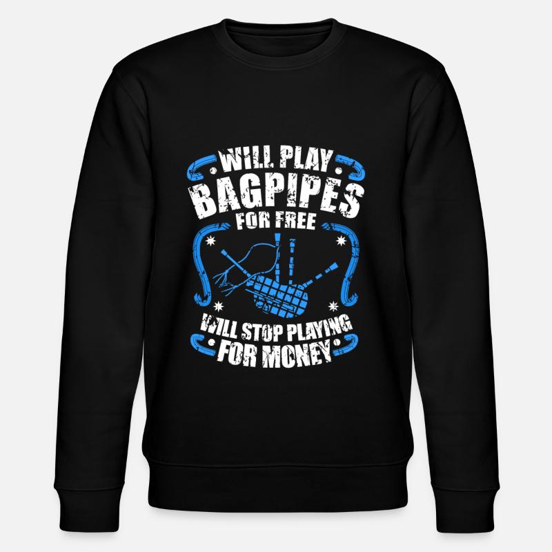 Bagpipe Gift - Stanley/Stella CHANGER Unisex Organic Sweatshirt - black