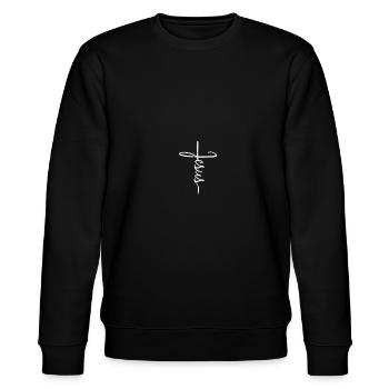 Christianity gift - Stanley/Stella CHANGER Unisex Organic Sweatshirt - black - Front - Nik (191cm) & Marisol (170cm)