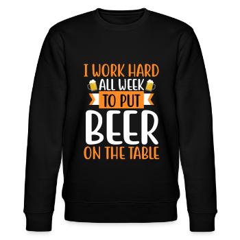 Funny saying drinking beer - Stanley/Stella CHANGER Unisex Organic Sweatshirt - black - Front - Nik (191cm) & Marisol (170cm)