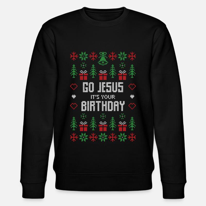 jesus ugly christmas sweater - Stanley/Stella Unisex Bio-Sweatshirt CHANGER  - Schwarz