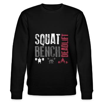 Cadeau d'entraînement de soulevé de terre de banc Squat - Sweat bio CHANGER Stanley/Stella Unisexe - noir - Devant - Nik (191cm) & Marisol (170cm)