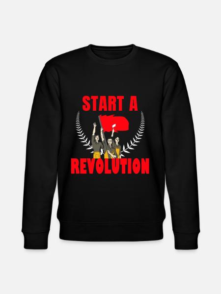 Start a revolution communism - Stanley/Stella CHANGER Unisex Organic Sweatshirt - black