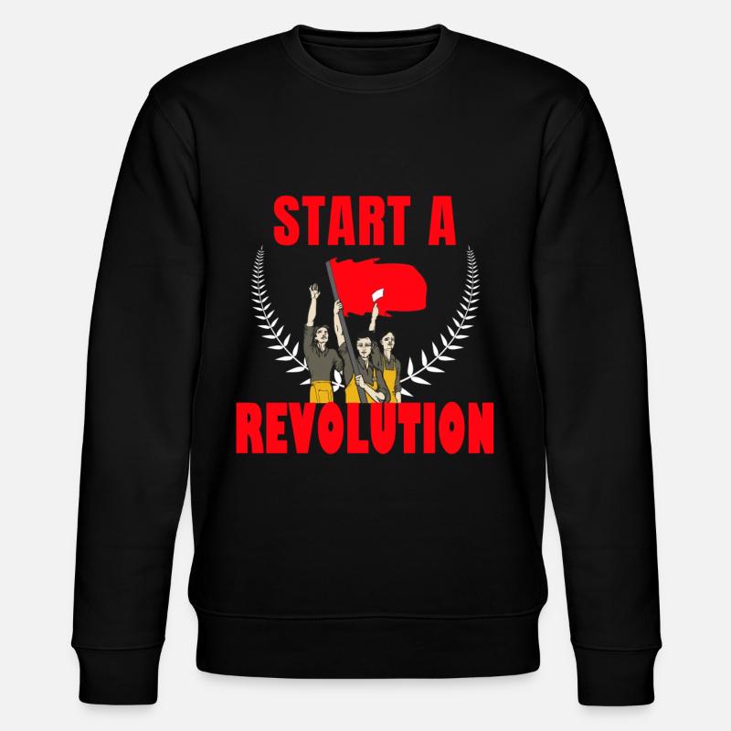 Start a revolution communism - Stanley/Stella CHANGER Unisex Organic Sweatshirt - black