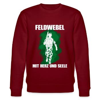 Feldwebel Mit Herz Und Seele Bundeswehr Soldat - Stanley/Stella Unisex Bio-Sweatshirt CHANGER  - Burgunderrot - Vorne - Nik (191cm) & Marisol (170cm)