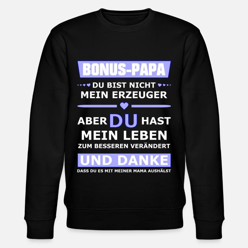 Bonus Papa - Stanley/Stella Unisex Bio-Sweatshirt CHANGER  - Schwarz