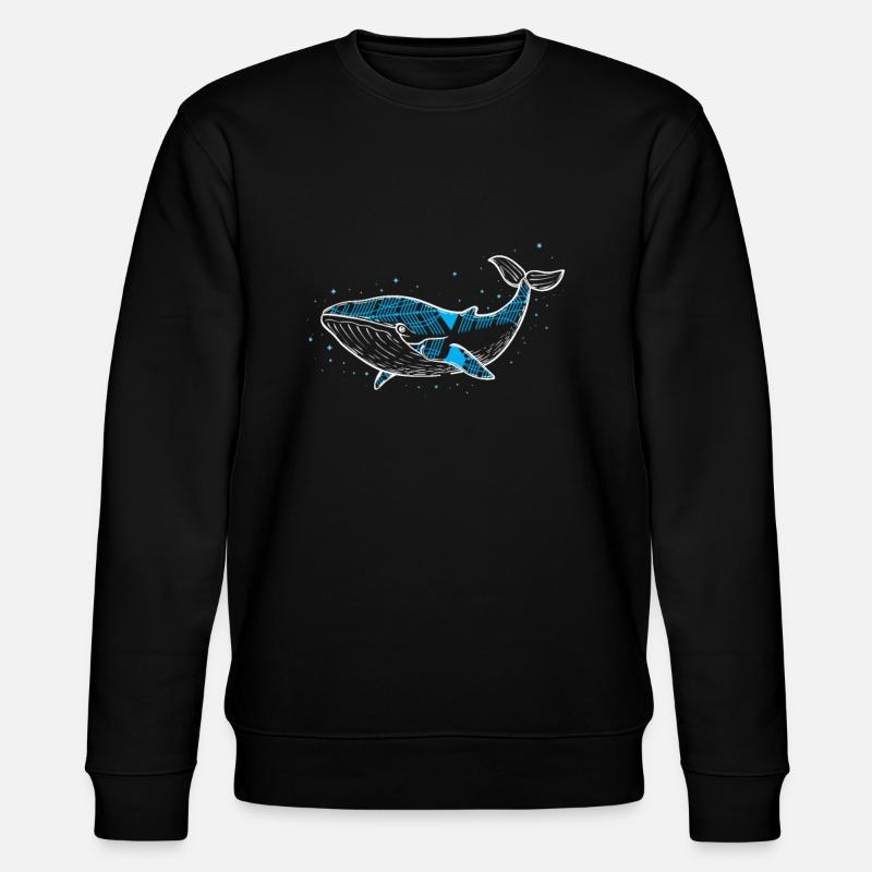 Whale - whale - sea creatures - Stanley/Stella CHANGER Unisex Organic Sweatshirt - black