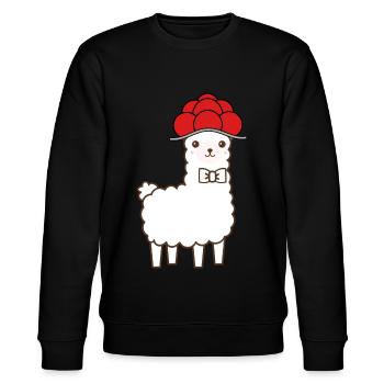 Schwarzwald Lama Alpaka - Schwarzwald Mädel Bub - Stanley/Stella Unisex Bio-Sweatshirt CHANGER  - Schwarz - Vorne - Nik (191cm) & Marisol (170cm)