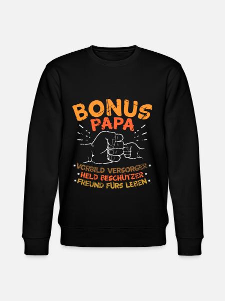Bonus Papa Spruch - Stanley/Stella Unisex Bio-Sweatshirt CHANGER  - Schwarz