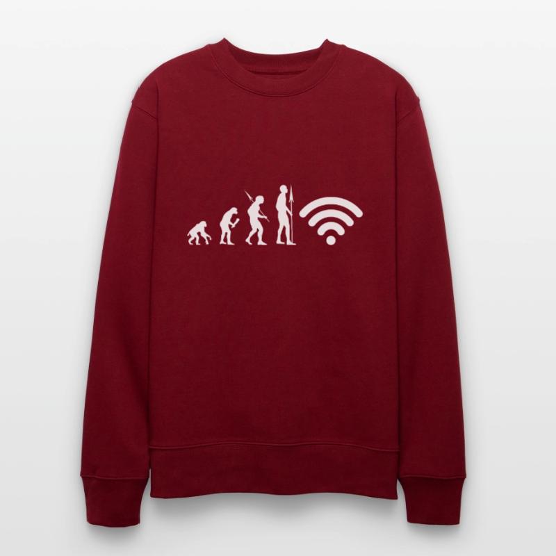 Wifi Evolution Internet Junkie Nerd Stanley/Stella Unisex Bio-Sweatshirt CHANGER 
