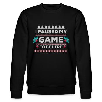 Funny gaming gamer Christmas saying games - Stanley/Stella CHANGER Unisex Organic Sweatshirt - black - Front - Nik (191cm) & Marisol (170cm)