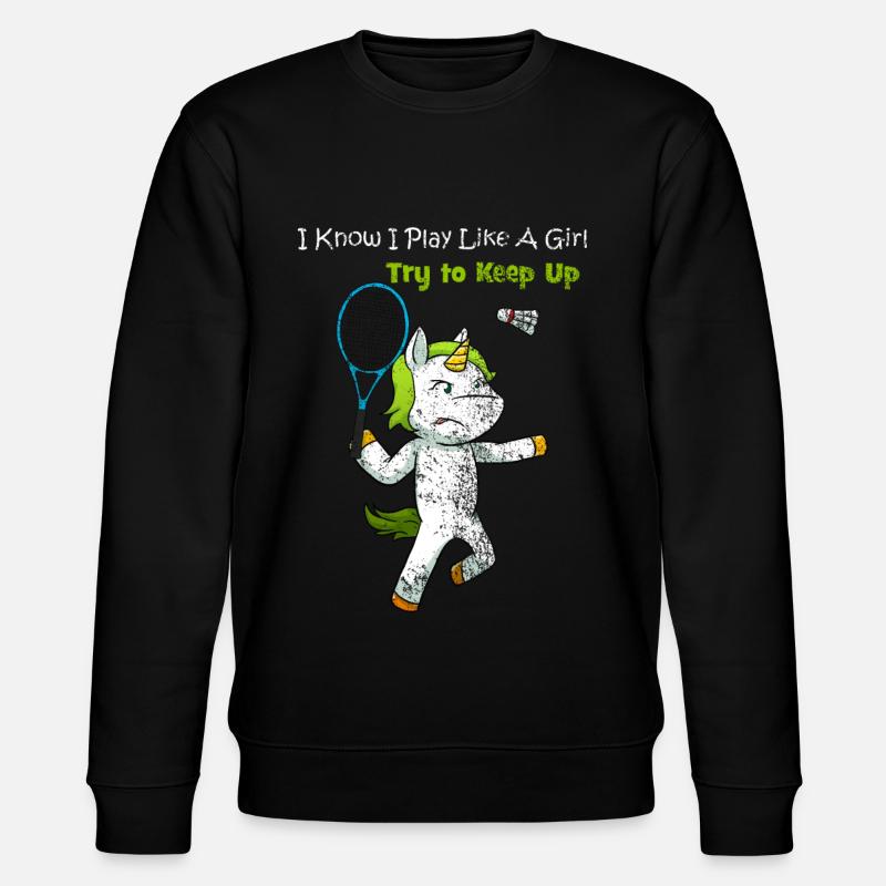 Badmintonspielerin Geschenk - Stanley/Stella Unisex Bio-Sweatshirt CHANGER  - Schwarz