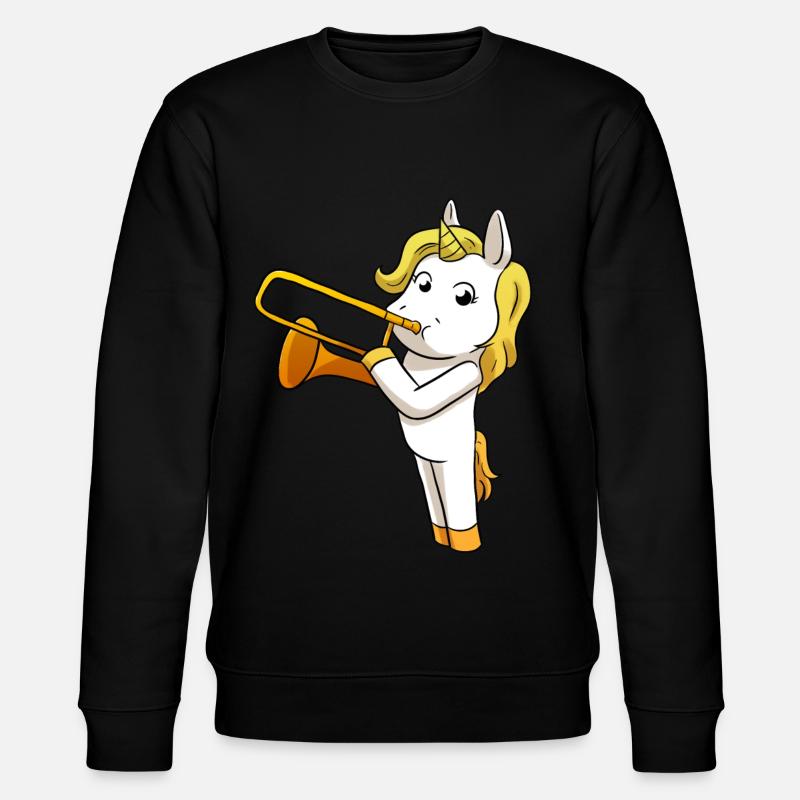 Einhorn Posaune - Stanley/Stella Unisex Bio-Sweatshirt CHANGER  - Schwarz