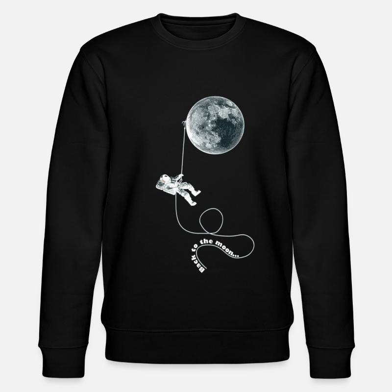 moon rope astronaut white - Stanley/Stella Unisex Bio-Sweatshirt CHANGER  - Schwarz