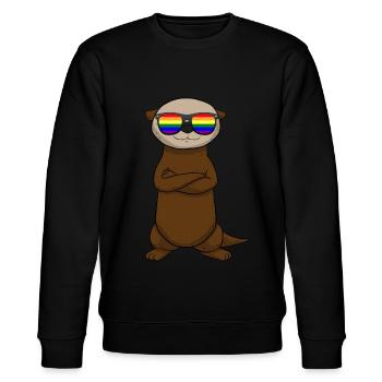 LGBT Sunglasses Otter Tier LGBTQ sunglasses - Stanley/Stella CHANGER Unisex Organic Sweatshirt - black - Front - Nik (191cm) & Marisol (170cm)