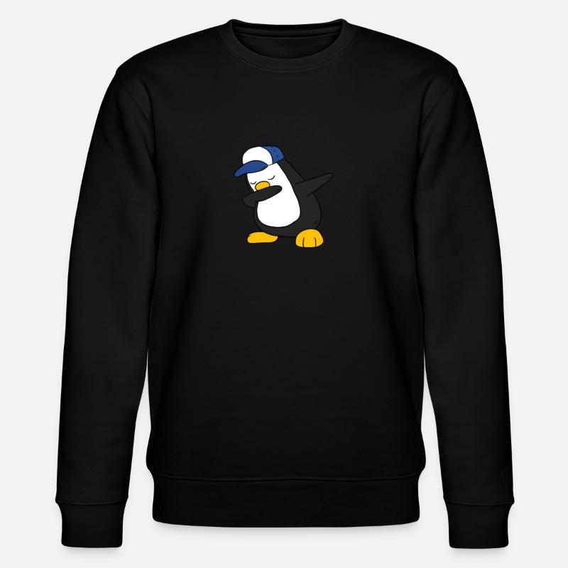 Penguin Dabbing Dab Penguin - Stanley/Stella CHANGER Unisex Organic Sweatshirt - black