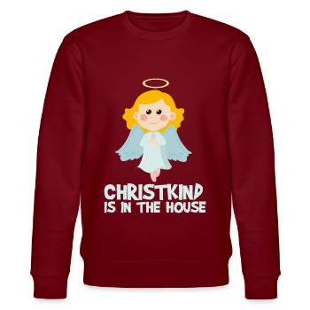 Le Christ enfant est dans la maison - Angel Christmas - Sweat bio CHANGER Stanley/Stella Unisexe - bordeaux - Devant - Nik (191cm) & Marisol (170cm)