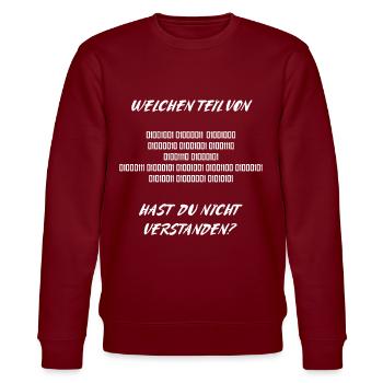 Informatiklehrer Informatiker Lehrer Geschenkidee - Stanley/Stella Unisex Bio-Sweatshirt CHANGER  - Burgunderrot - Vorne - Nik (191cm) & Marisol (170cm)