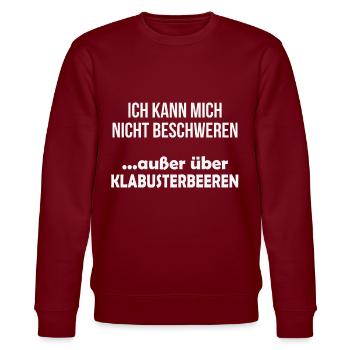 Klabusterbeeren Popo Klohumor lustige Geschenke - Stanley/Stella Unisex Bio-Sweatshirt CHANGER  - Burgunderrot - Vorne - Nik (191cm) & Marisol (170cm)