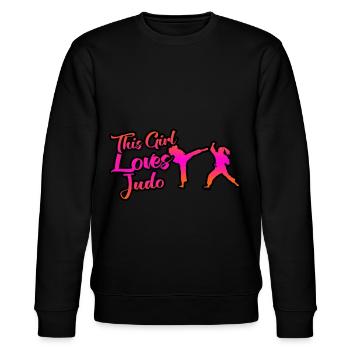Dieses Mädchen Liebt Judo - Stanley/Stella Unisex Bio-Sweatshirt CHANGER  - Schwarz - Vorne - Nik (191cm) & Marisol (170cm)