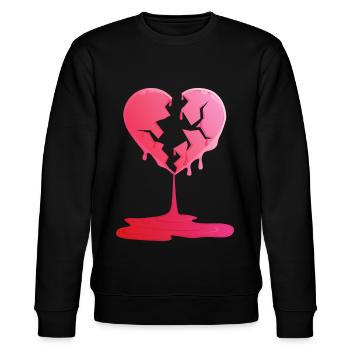 gebrochenes Herz - Stanley/Stella Unisex Bio-Sweatshirt CHANGER  - Schwarz - Vorne - Nik (191cm) & Marisol (170cm)