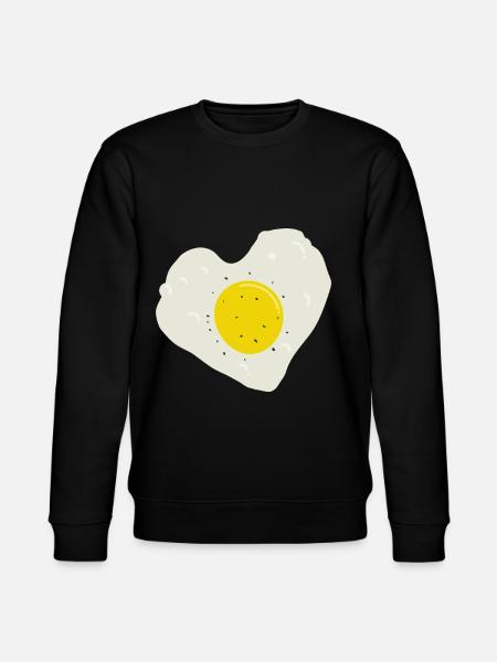 Fried egg heart - Stanley/Stella CHANGER Unisex Organic Sweatshirt - black