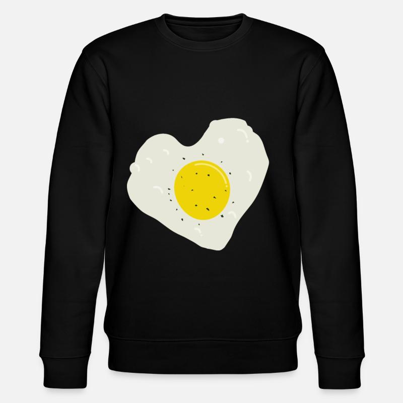 Fried egg heart - Stanley/Stella CHANGER Unisex Organic Sweatshirt - black