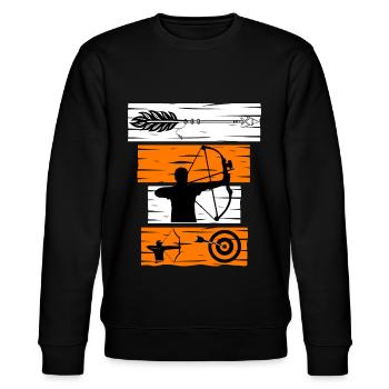 Bogenschießen, Schießsport, Bogen - Stanley/Stella Unisex Bio-Sweatshirt CHANGER  - Schwarz - Vorne - Nik (191cm) & Marisol (170cm)