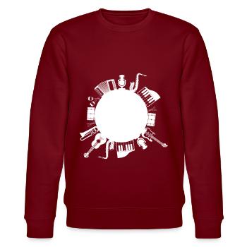 Musical instruments - Stanley/Stella CHANGER Unisex Organic Sweatshirt - burgundy - Front - Nik (191cm) & Marisol (170cm)