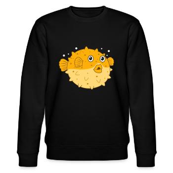 Kugelfisch - Stanley/Stella Unisex Bio-Sweatshirt CHANGER  - Schwarz - Vorne - Nik (191cm) & Marisol (170cm)