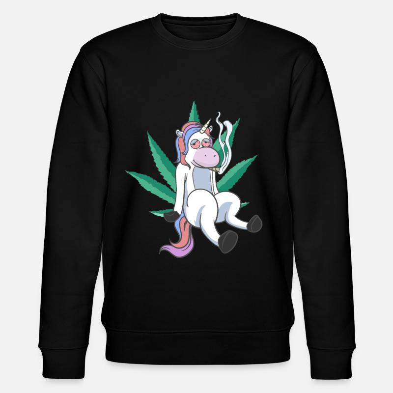 Cannabis Einhorn - Stanley/Stella Unisex Bio-Sweatshirt CHANGER - Schwarz