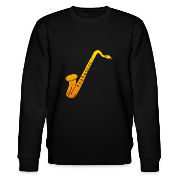 saxophone - Sweat bio CHANGER Stanley/Stella Unisexe - noir - Devant - Nik (191cm) & Marisol (170cm)