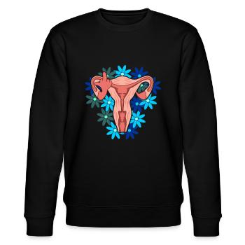 Uterus Vagina Scheide Mittelfinger Feminismus - Stanley/Stella Unisex Bio-Sweatshirt CHANGER  - Schwarz - Vorne - Nik (191cm) & Marisol (170cm)