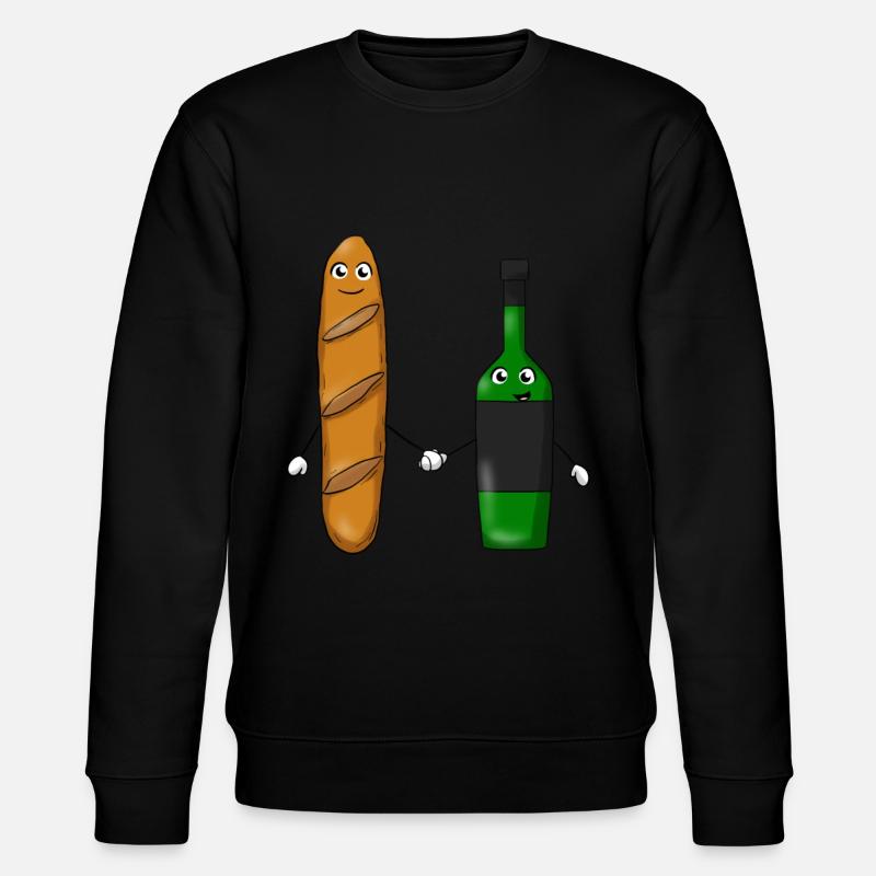 Baguette Wine - Stanley/Stella CHANGER Unisex Organic Sweatshirt - black