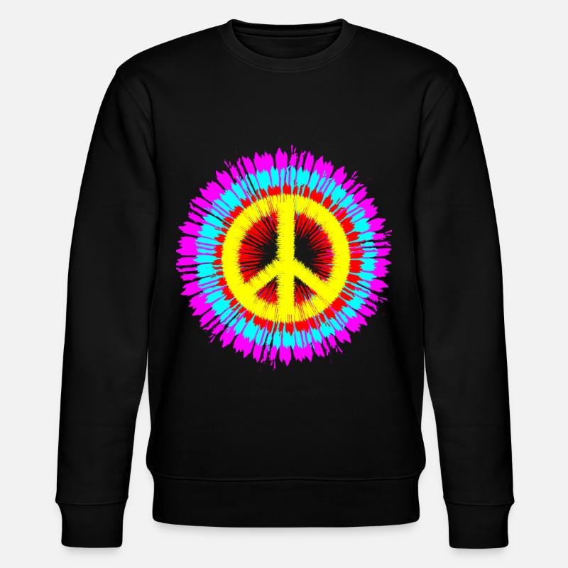 Friedensymbol Peacezeichen Liebe - Stanley/Stella Unisex Bio-Sweatshirt CHANGER  - Schwarz