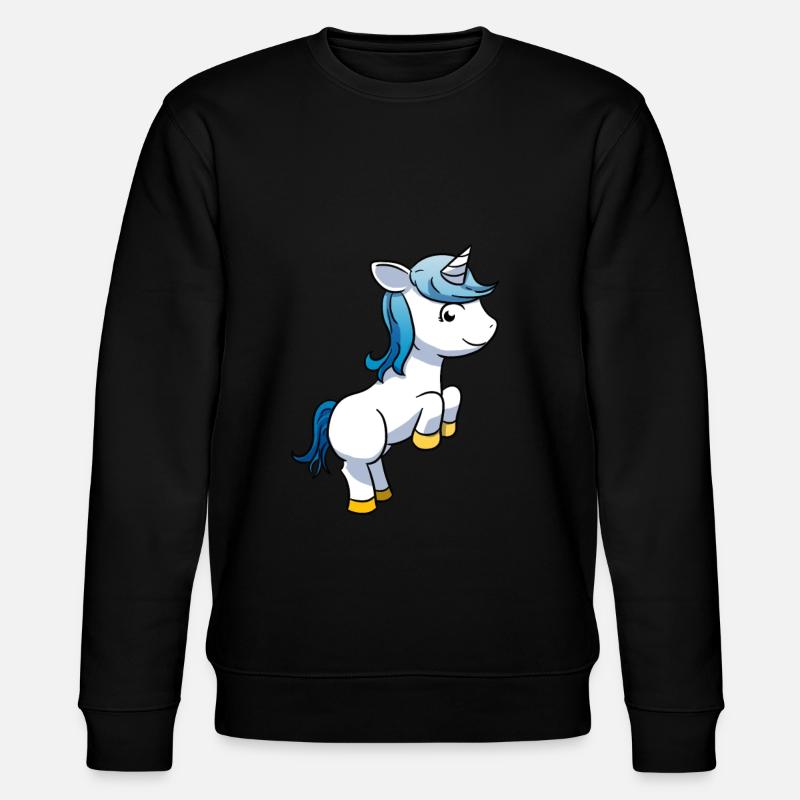 Einhorn - Stanley/Stella Unisex Bio-Sweatshirt CHANGER  - Schwarz