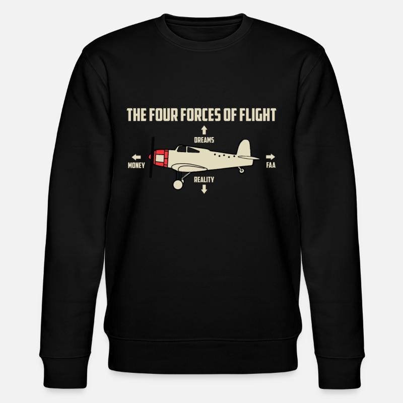 plane - Stanley/Stella CHANGER Unisex Organic Sweatshirt - black