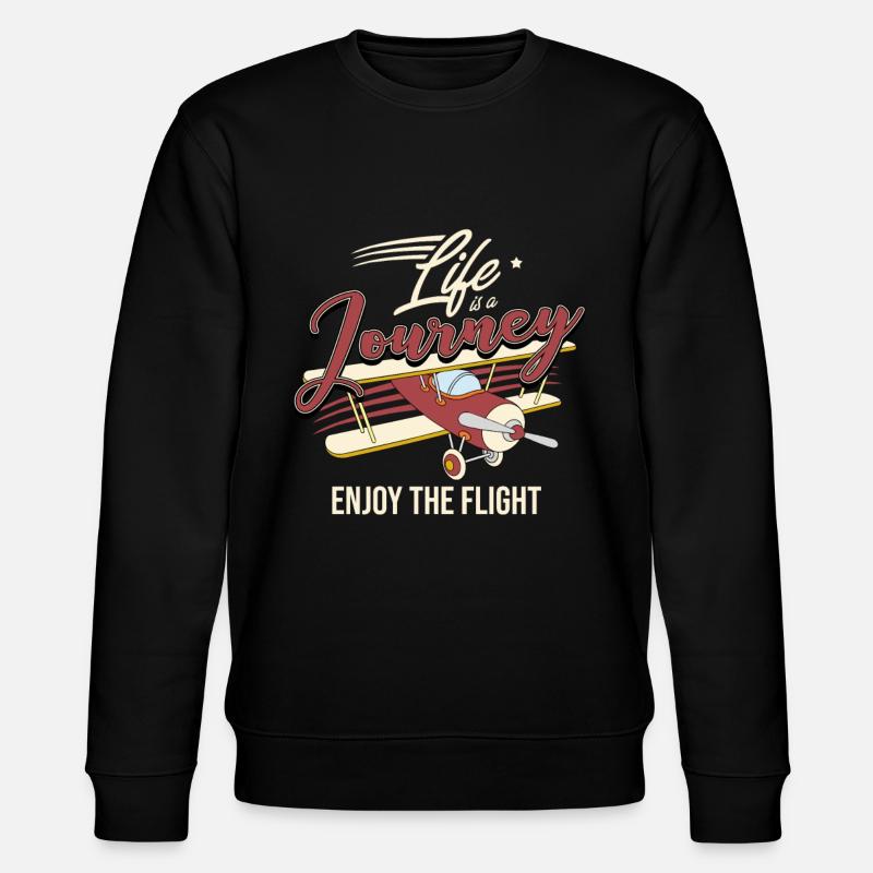 plane - Stanley/Stella CHANGER Unisex Organic Sweatshirt - black