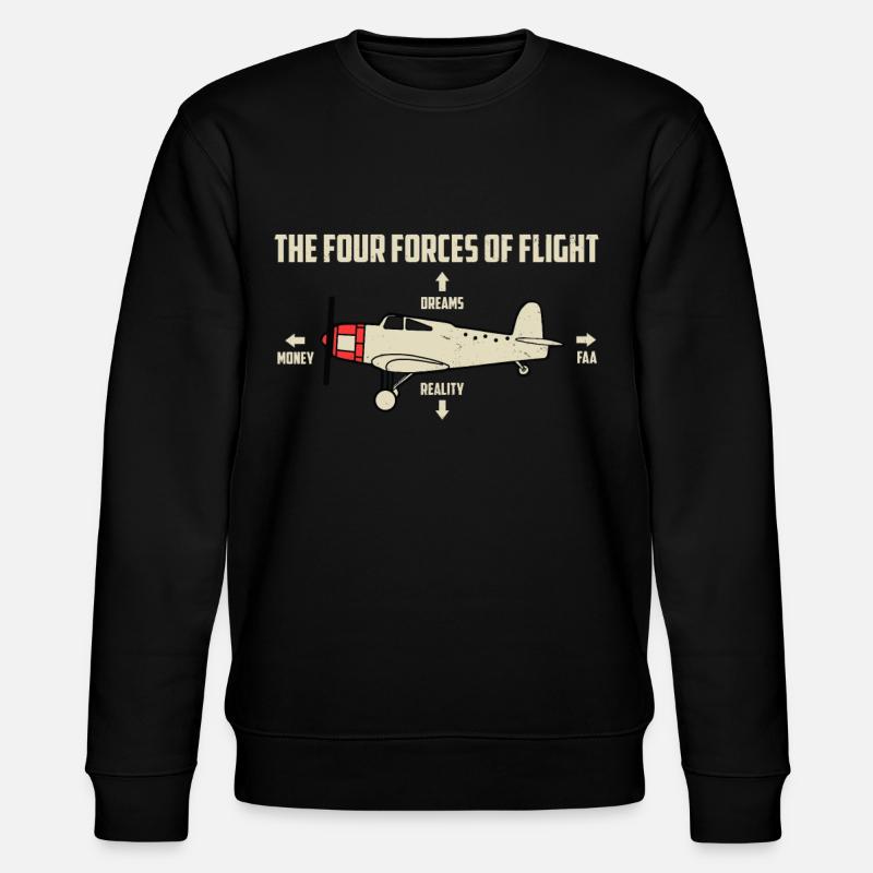 Flugzeug - Stanley/Stella Unisex Bio-Sweatshirt CHANGER  - Schwarz