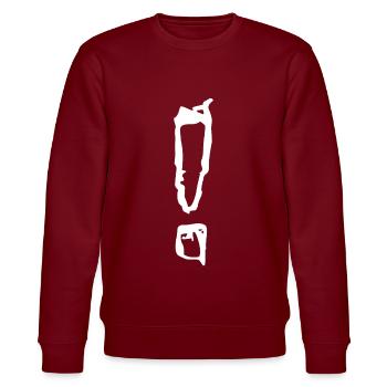 Exclamation mark - Stanley/Stella CHANGER Unisex Organic Sweatshirt - burgundy - Front - Nik (191cm) & Marisol (170cm)