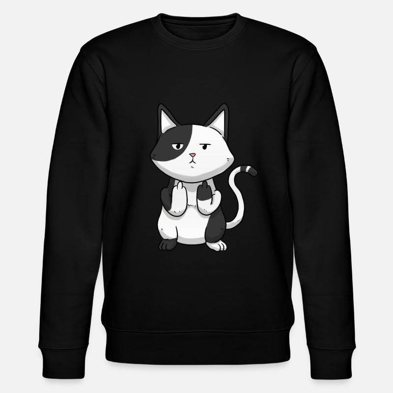 Doigt du milieu du chat - Sweat bio CHANGER Stanley/Stella Unisexe - noir