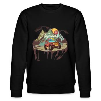 4x4 father's day - Stanley/Stella CHANGER Unisex Organic Sweatshirt - black - Front - Nik (191cm) & Marisol (170cm)