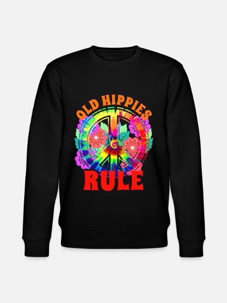 Peacezeichen Hippie Blumen - Stanley/Stella Unisex Bio-Sweatshirt CHANGER - Schwarz
