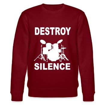 Drums drummer musical instrument band - Stanley/Stella CHANGER Unisex Organic Sweatshirt - burgundy - Front - Nik (191cm) & Marisol (170cm)