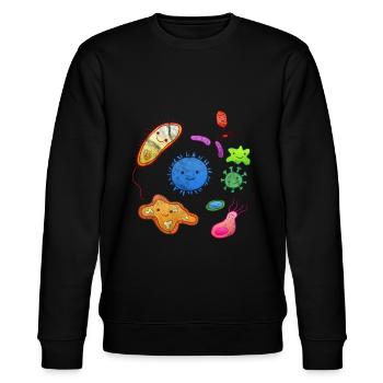 Mikroorganismus Mikrobiologie Mikrobiologe Bio - Stanley/Stella Unisex Bio-Sweatshirt CHANGER  - Schwarz - Vorne - Nik (191cm) & Marisol (170cm)