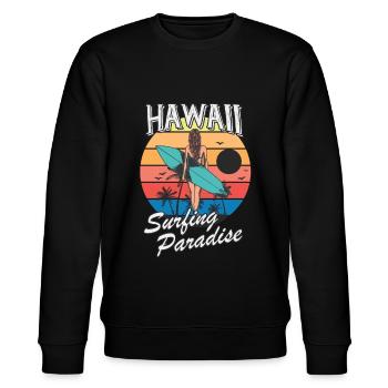 Hawaï surf fille design rétro - Sweat bio CHANGER Stanley/Stella Unisexe - noir - Devant - Nik (191cm) & Marisol (170cm)
