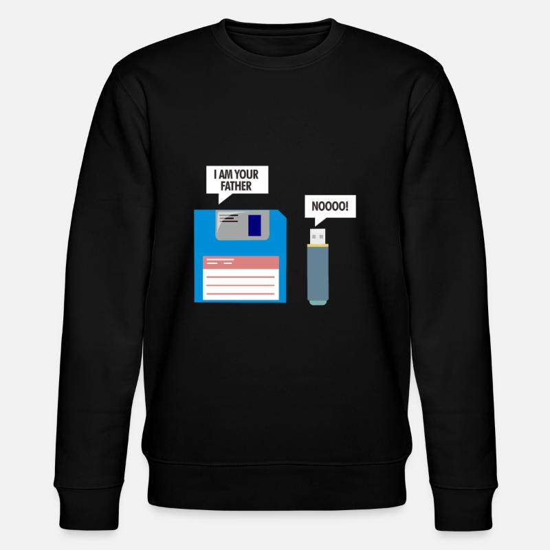 Diskette und USB - Stanley/Stella Unisex Bio-Sweatshirt CHANGER  - Schwarz